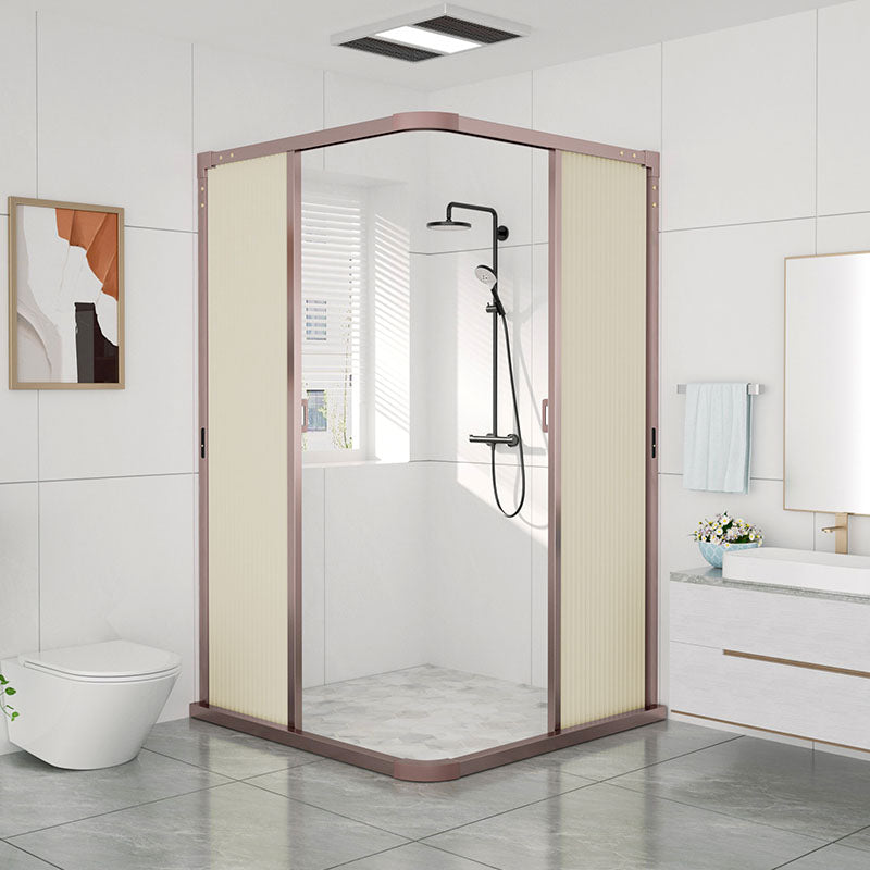 Square Corner Aluminum Frame Shower Enclosure with Double Door Handles