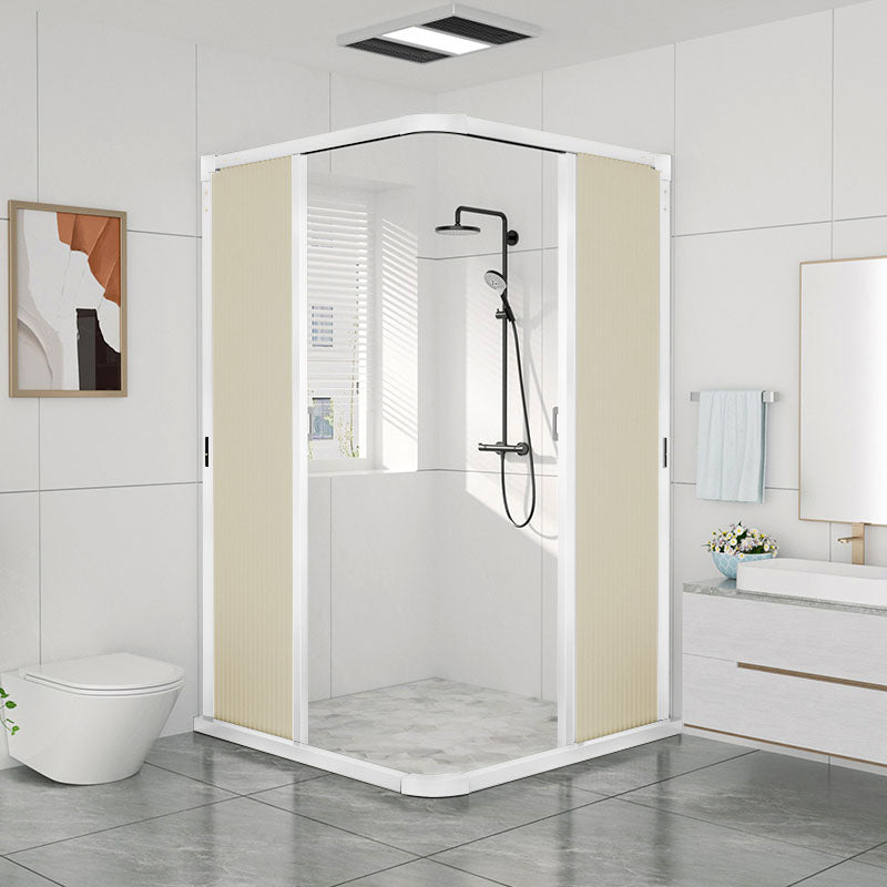 Square Corner Aluminum Frame Shower Enclosure with Double Door Handles