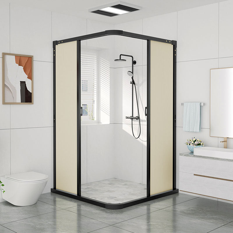 Square Corner Aluminum Frame Shower Enclosure with Double Door Handles