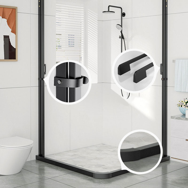 Square Corner Aluminum Frame Shower Enclosure with Double Door Handles