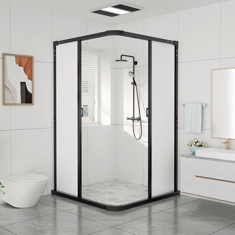 Square Corner Aluminum Frame Shower Enclosure with Double Door Handles