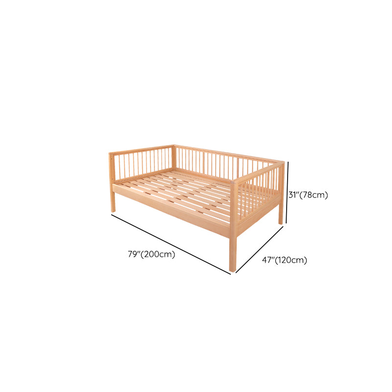 Beech Convertible Crib Height Adjustable Crib with Guardrail