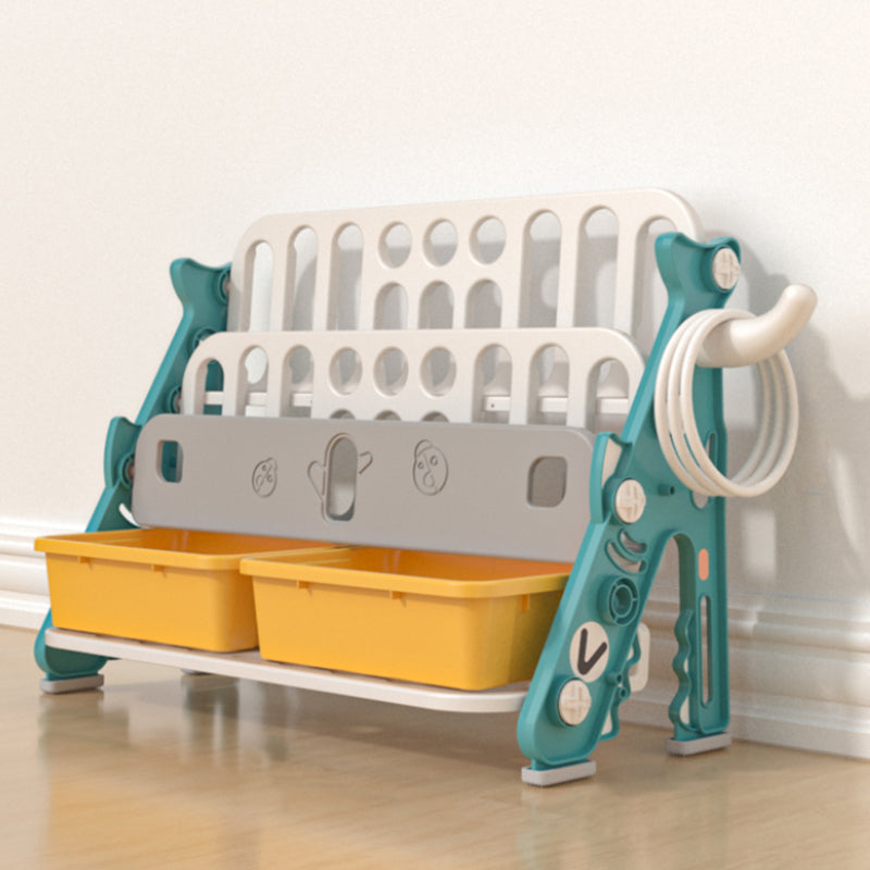 Contemporary Plastic Bookshelf Open Back Bookcase with Animals Theme