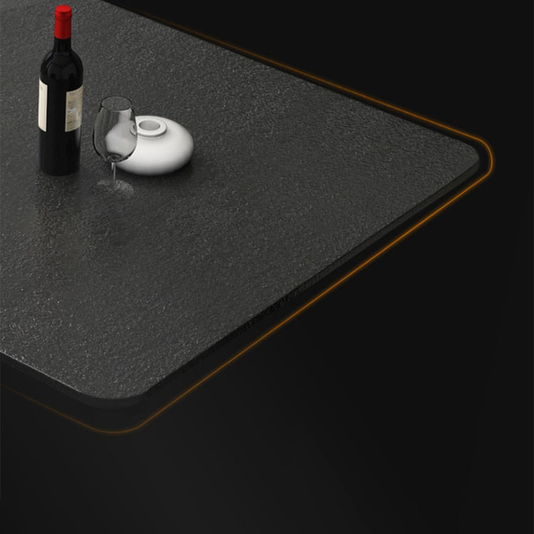 Modern Rectangle Dining Table for Home Black Stone Top Dinette Table