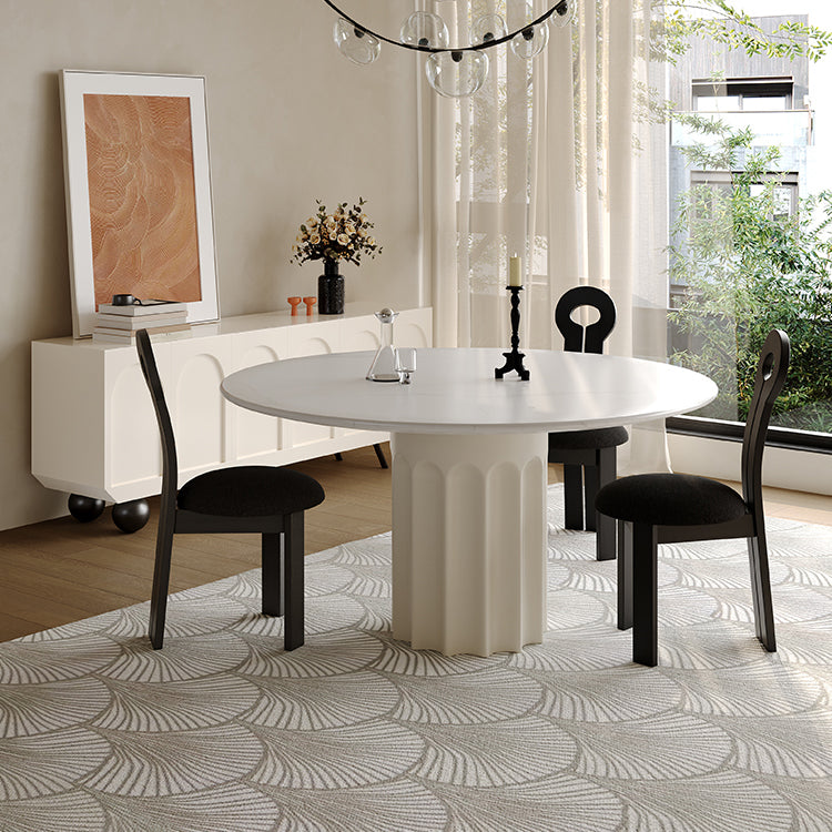 Dining Room Contemporary Dinner Table Stone Pedestal Dining Table