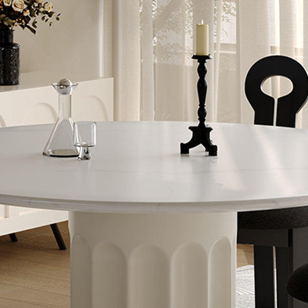 Dining Room Contemporary Dinner Table Stone Pedestal Dining Table
