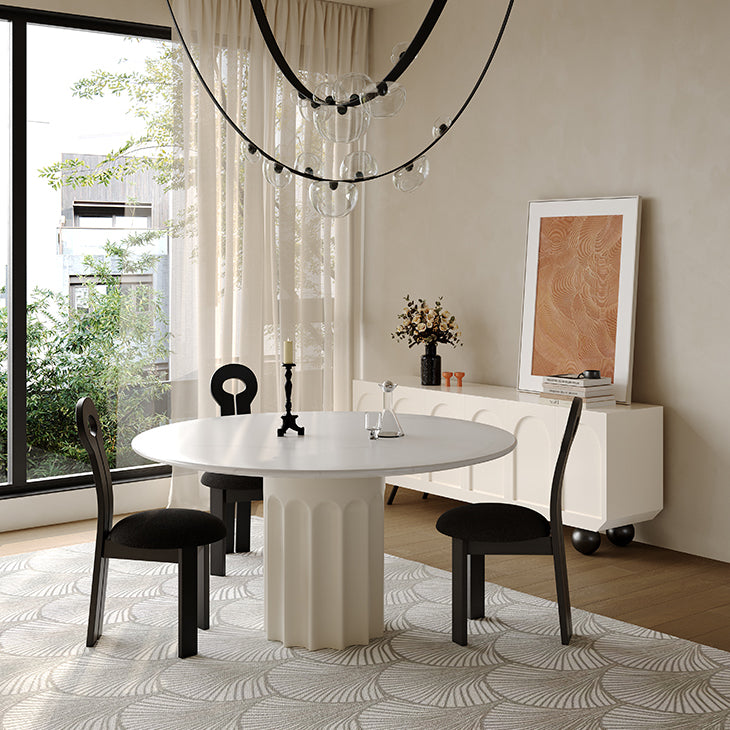 Dining Room Contemporary Dinner Table Stone Pedestal Dining Table