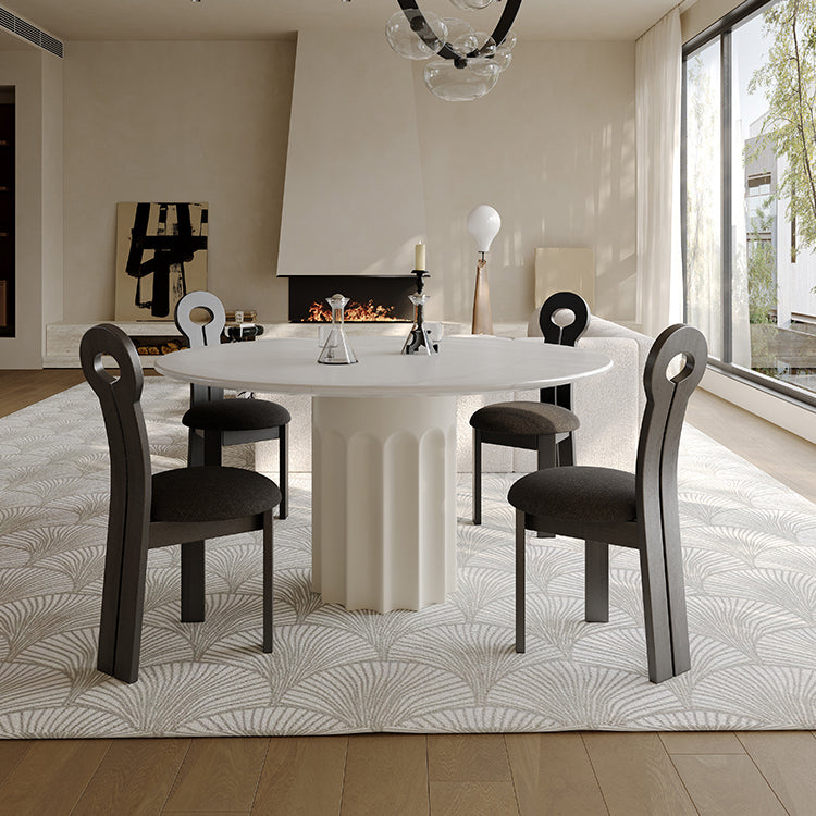 Dining Room Contemporary Dinner Table Stone Pedestal Dining Table