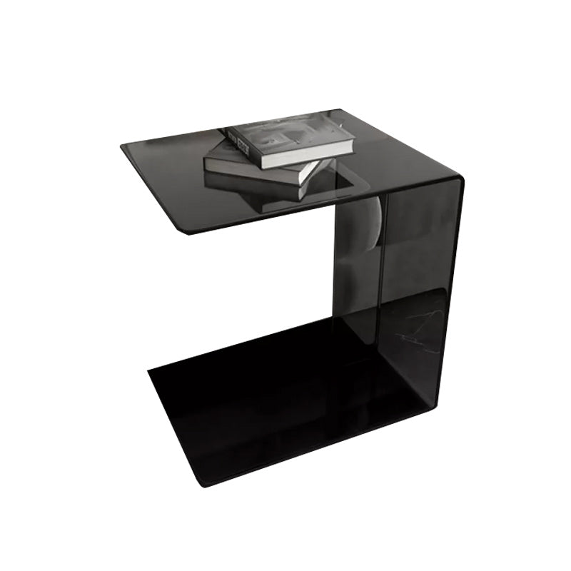 21"H Glam Corner Table Acrylic Square Accent Side Table for Living Room