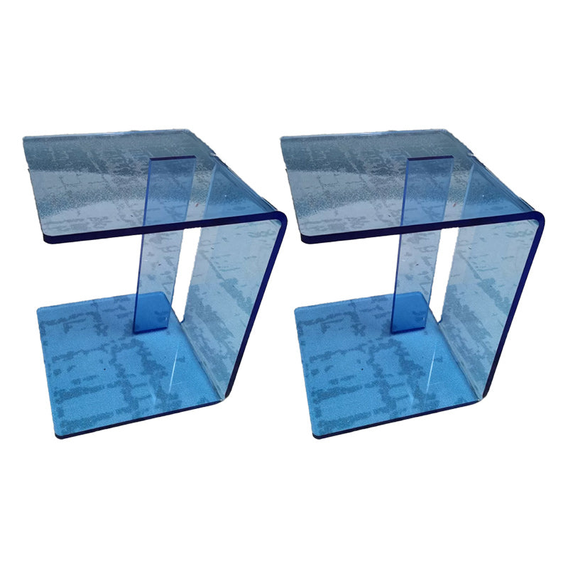 21"H Glam Corner Table Acrylic Square Accent Side Table for Living Room