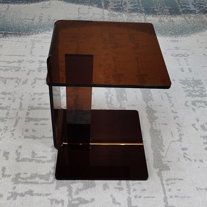 21"H Glam Corner Table Acrylic Square Accent Side Table for Living Room