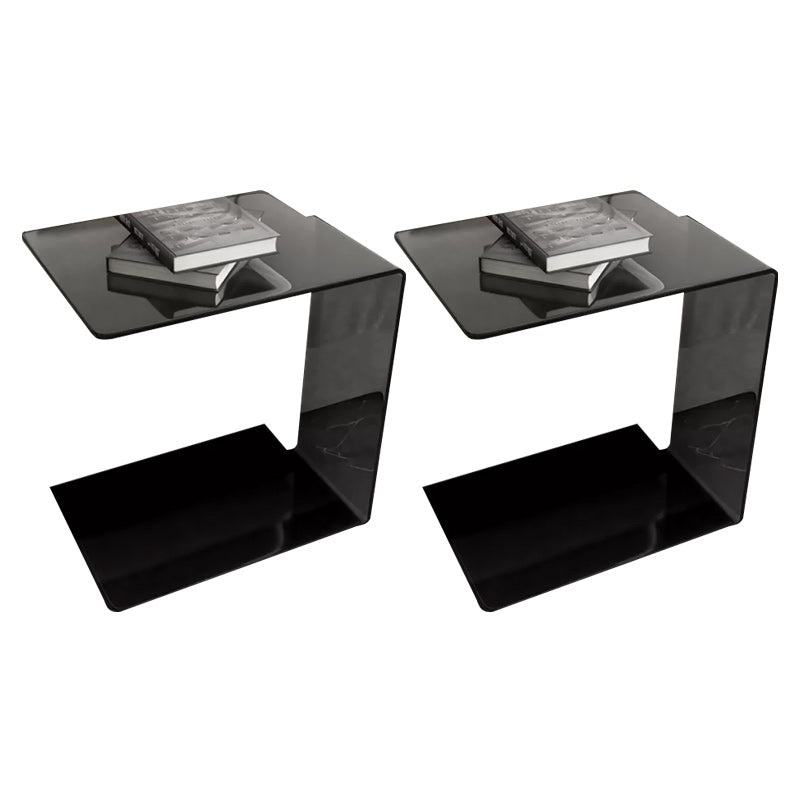 21"H Glam Corner Table Acrylic Square Accent Side Table for Living Room