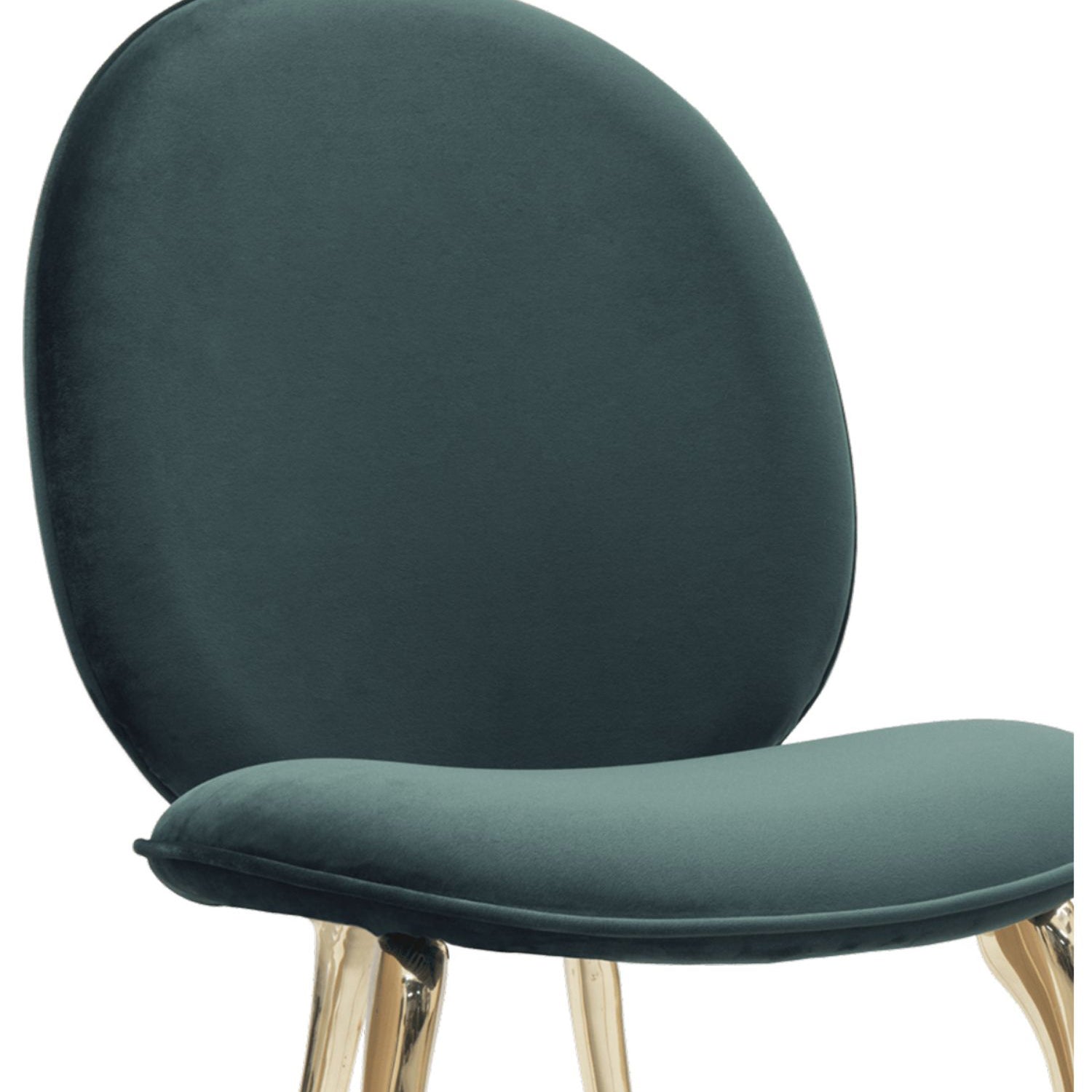 Nordic Style Armless Dining Chairs Glam Side Chairs with Metal Base