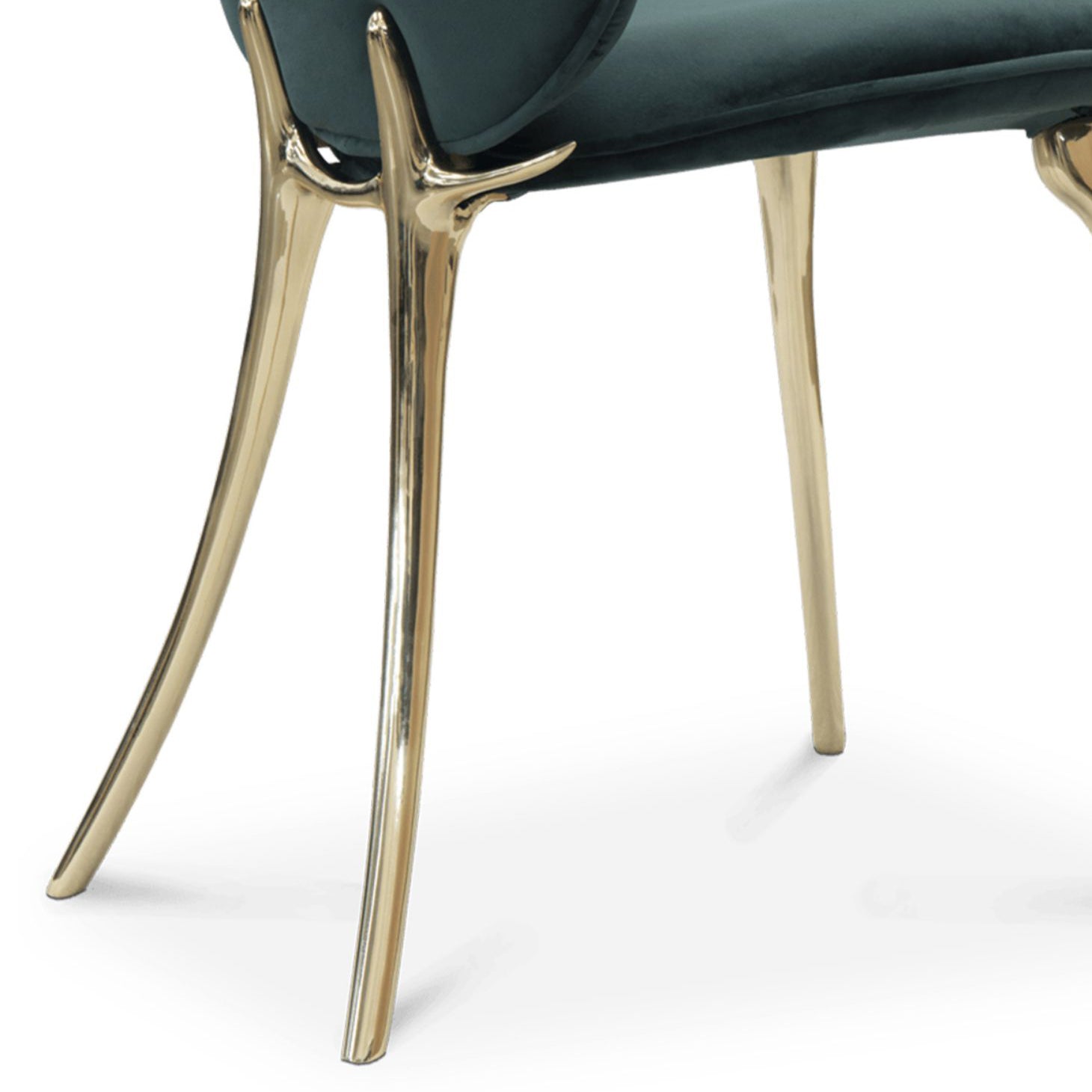 Nordic Style Armless Dining Chairs Glam Side Chairs with Metal Base