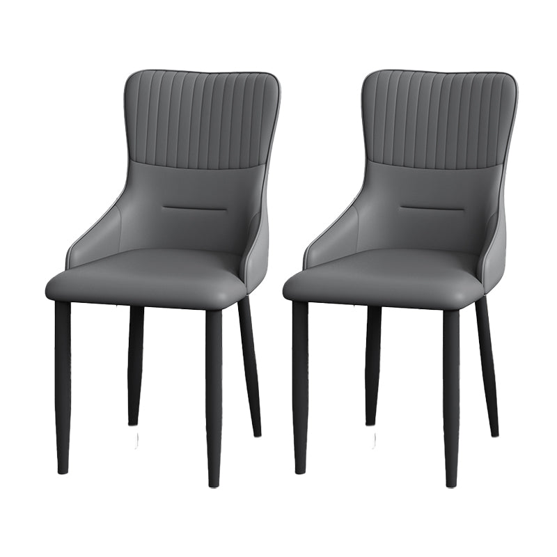 Industrial Style Arm Chair Faux Leather Parsons Chair for Home