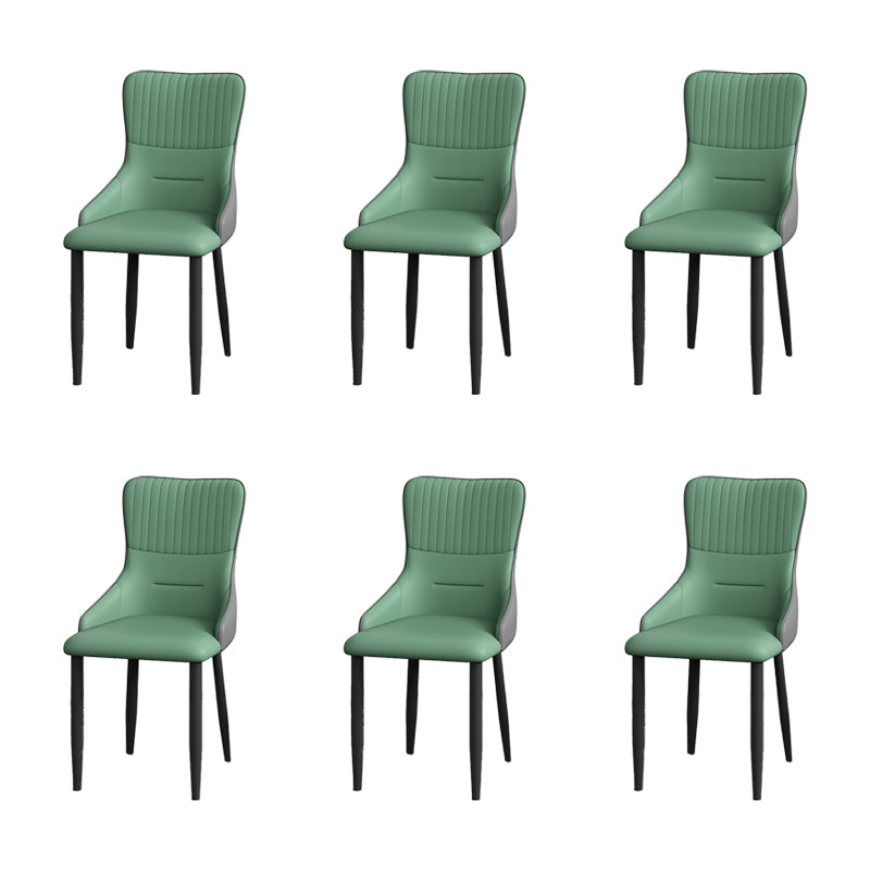 Industrial Style Arm Chair Faux Leather Parsons Chair for Home