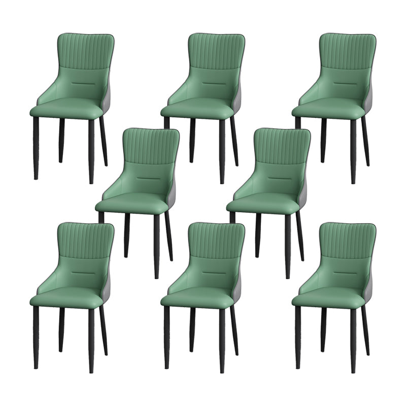 Industrial Style Arm Chair Faux Leather Parsons Chair for Home