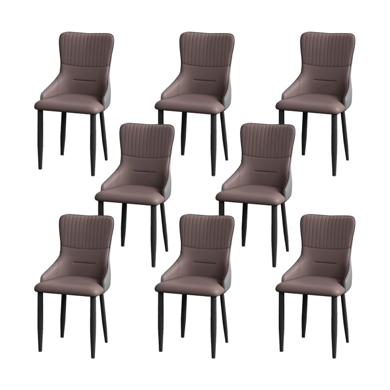Industrial Style Arm Chair Faux Leather Parsons Chair for Home