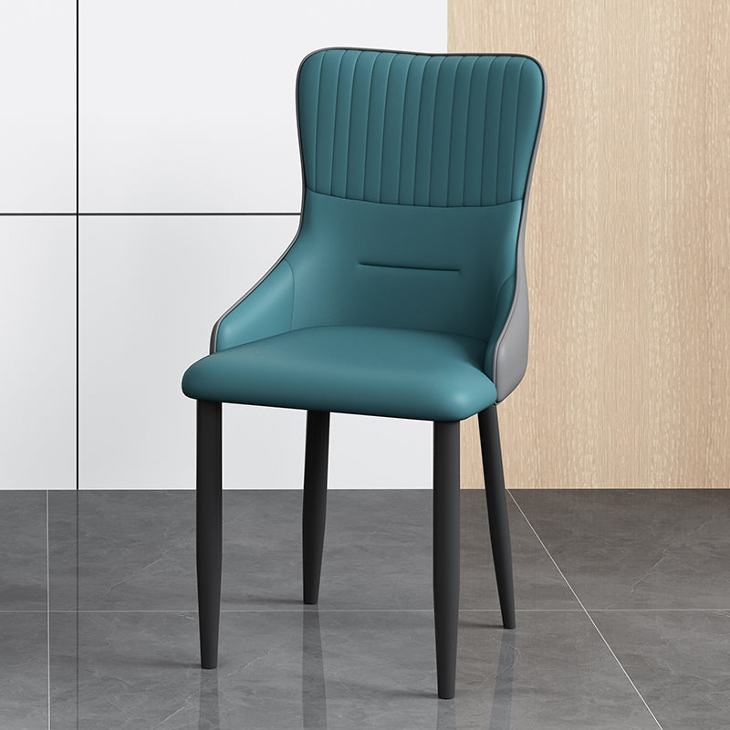 Industrial Style Arm Chair Faux Leather Parsons Chair for Home