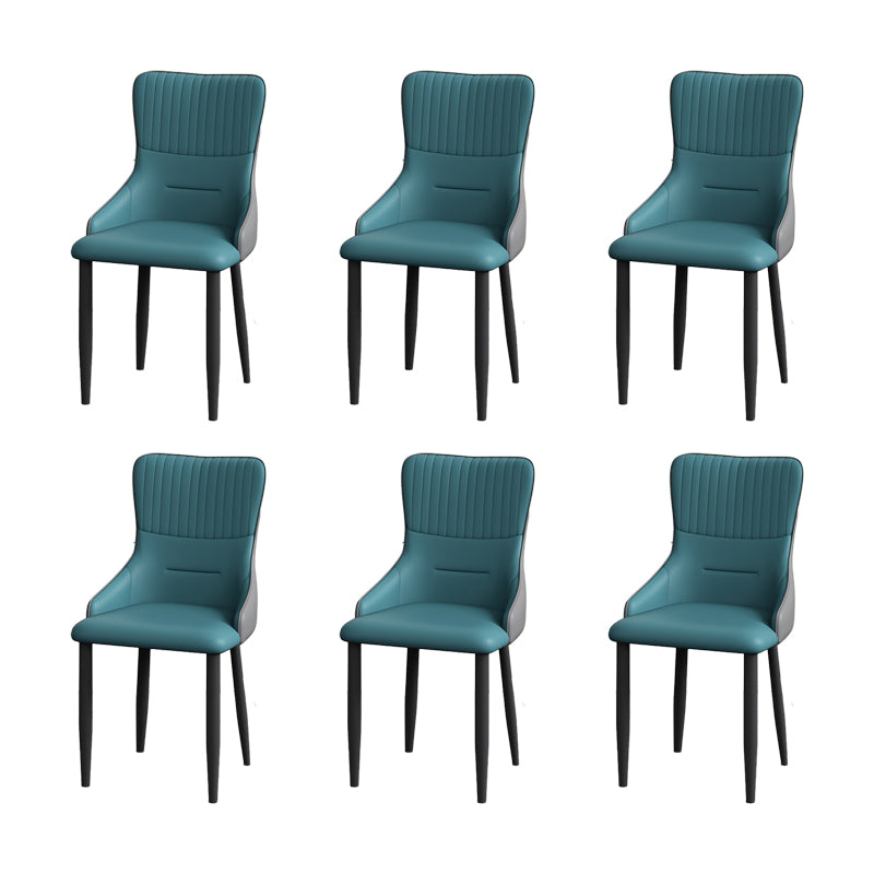 Industrial Style Arm Chair Faux Leather Parsons Chair for Home