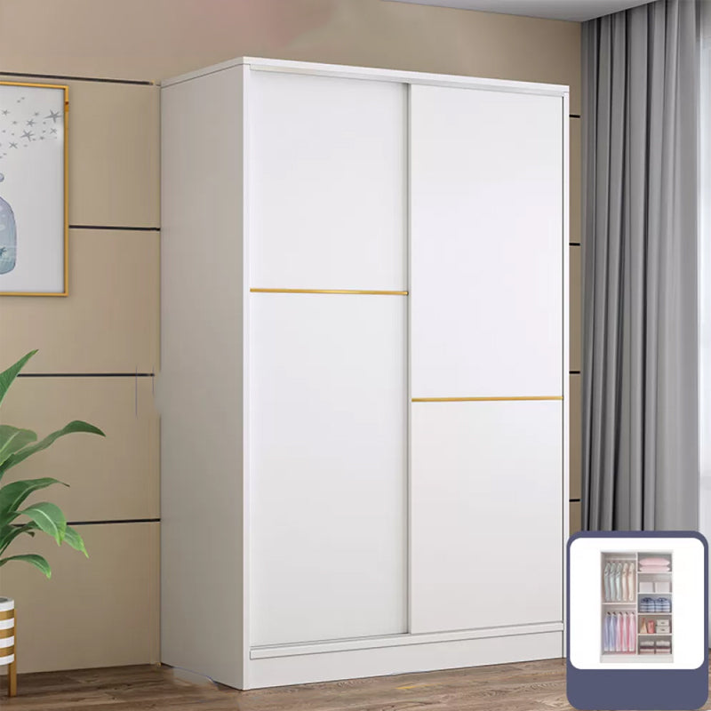 Contemporary White Wood Frame Wardrobe Freestanding Wardrobe with Soft Close Doors