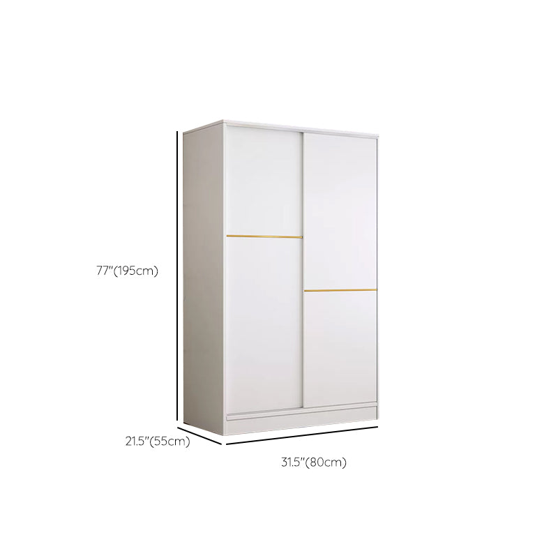 Contemporary White Wood Frame Wardrobe Freestanding Wardrobe with Soft Close Doors