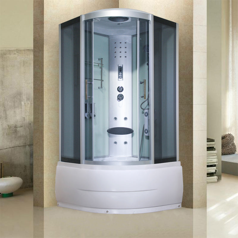 Round Double Sliding Shower Stall Full Frame Tempered Glass Shower Room