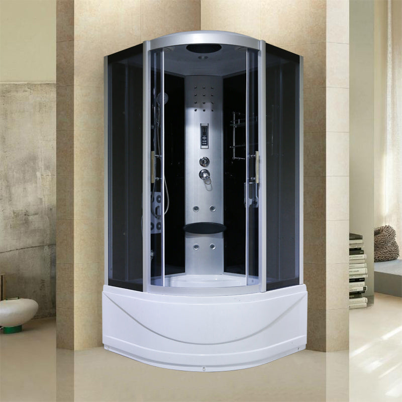 Round Double Sliding Shower Stall Full Frame Tempered Glass Shower Room