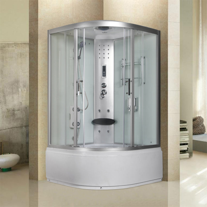 Round Double Sliding Shower Stall Full Frame Tempered Glass Shower Room