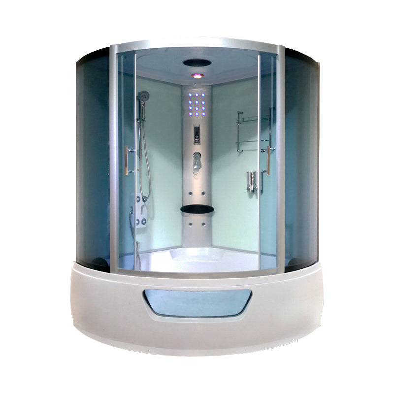 Round Double Sliding Shower Stall Full Frame Tempered Glass Shower Room