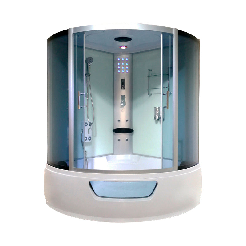 Round Double Sliding Shower Stall Full Frame Tempered Glass Shower Room