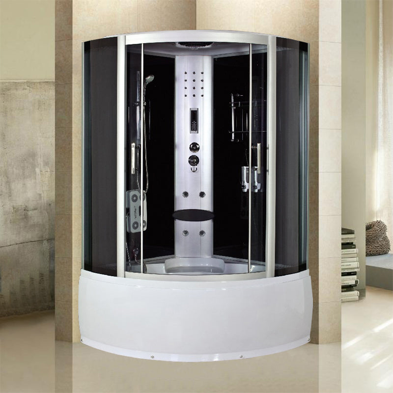 Round Double Sliding Shower Stall Full Frame Tempered Glass Shower Room