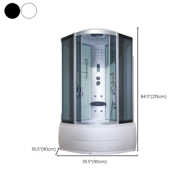 Round Double Sliding Shower Stall Full Frame Tempered Glass Shower Room