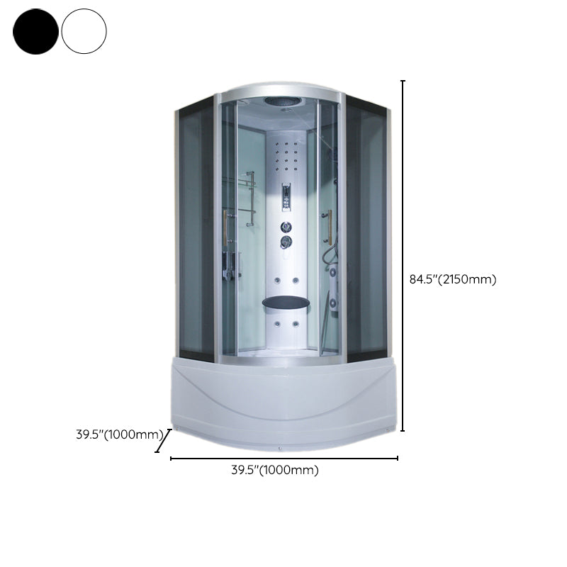 Round Double Sliding Shower Stall Full Frame Tempered Glass Shower Room