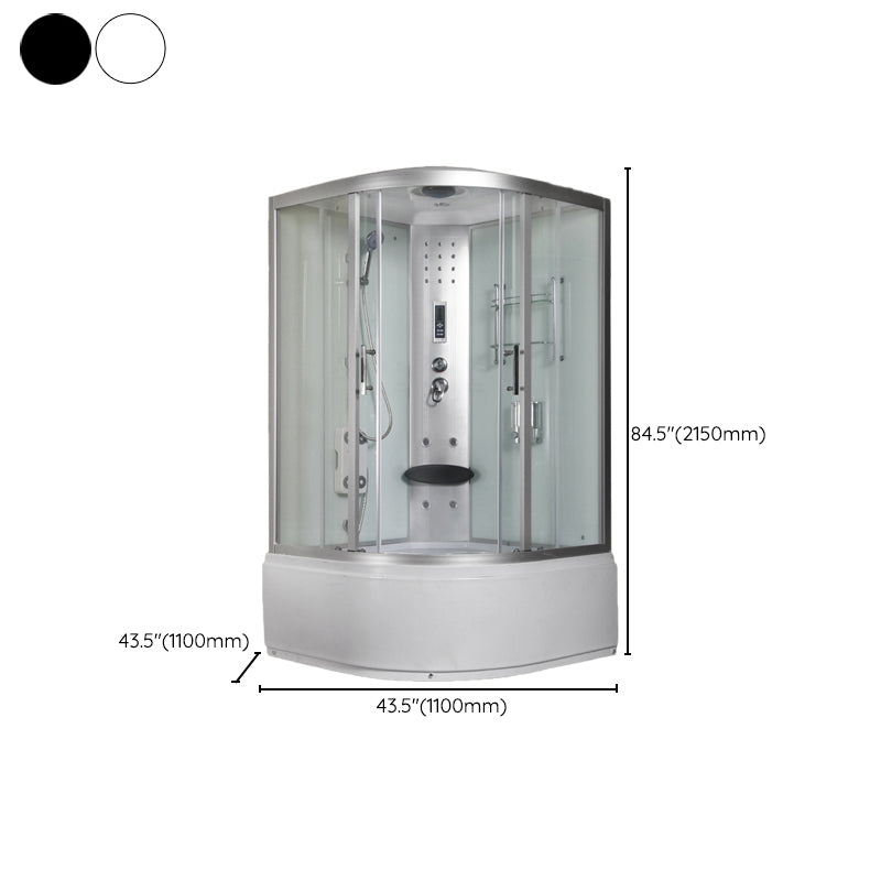 Round Double Sliding Shower Stall Full Frame Tempered Glass Shower Room