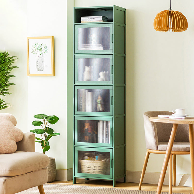Contemporary Green Wood Accent Cabinet Rectangle Grooves Accent Cabinet