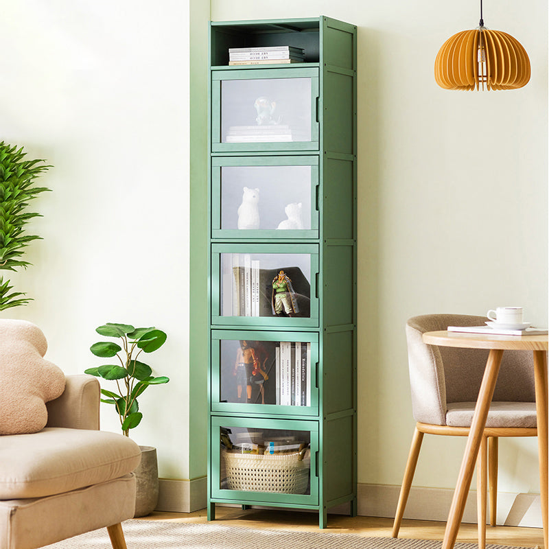 Contemporary Green Wood Accent Cabinet Rectangle Grooves Accent Cabinet