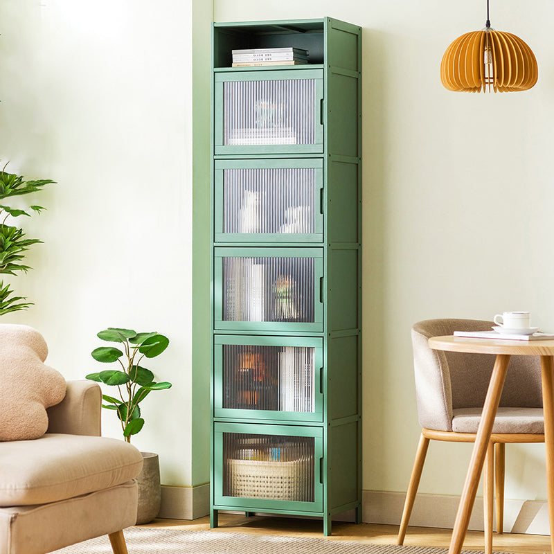 Contemporary Green Wood Accent Cabinet Rectangle Grooves Accent Cabinet