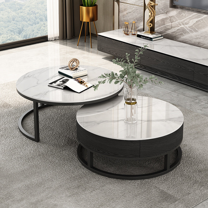 Slate Coffee Table Slate Nesting Coffee Table Set with Storage Drawer