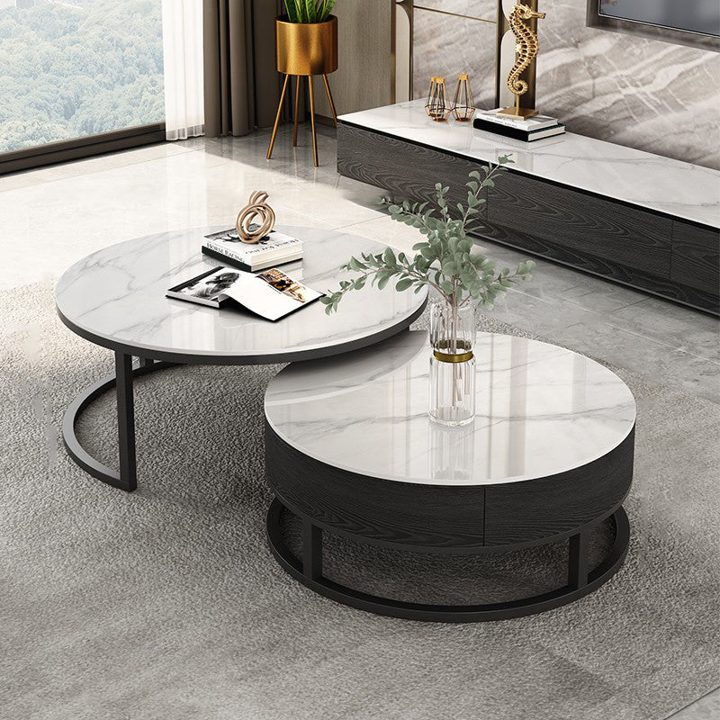 Slate Coffee Table Slate Nesting Coffee Table Set with Storage Drawer