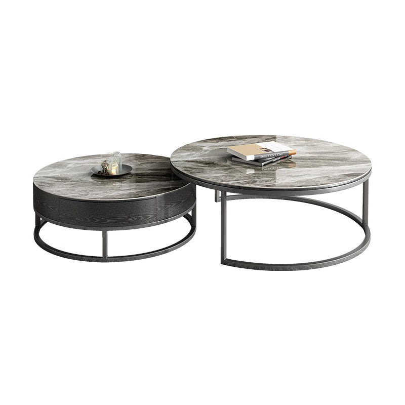 Slate Coffee Table Slate Nesting Coffee Table Set with Storage Drawer