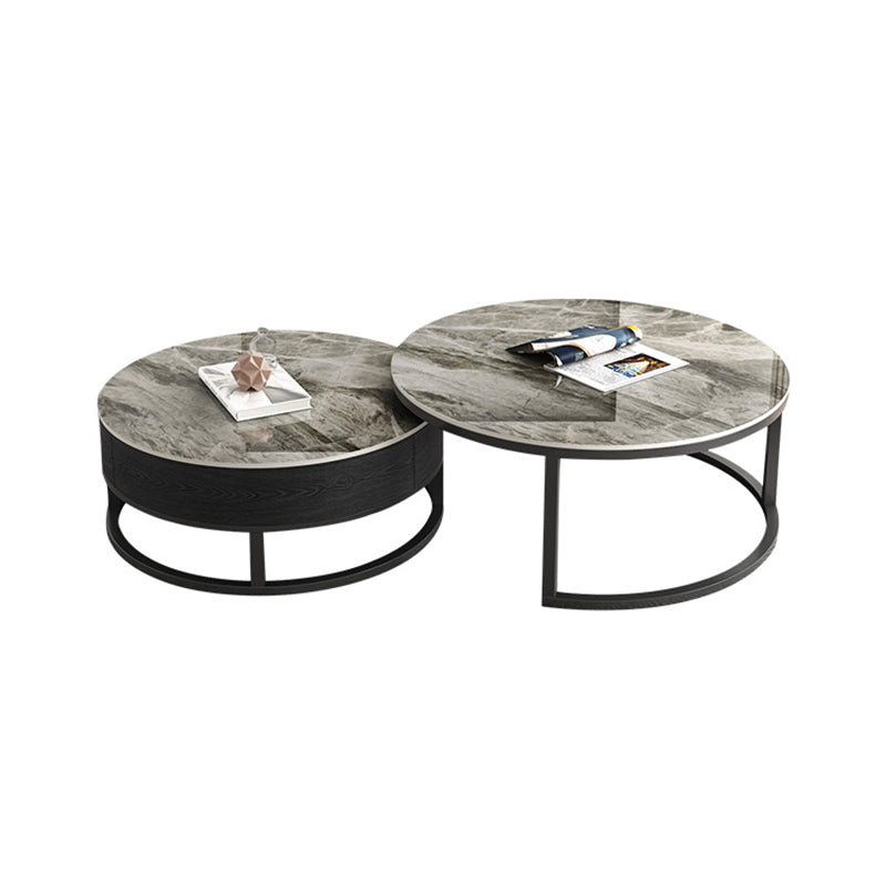Slate Coffee Table Slate Nesting Coffee Table Set with Storage Drawer
