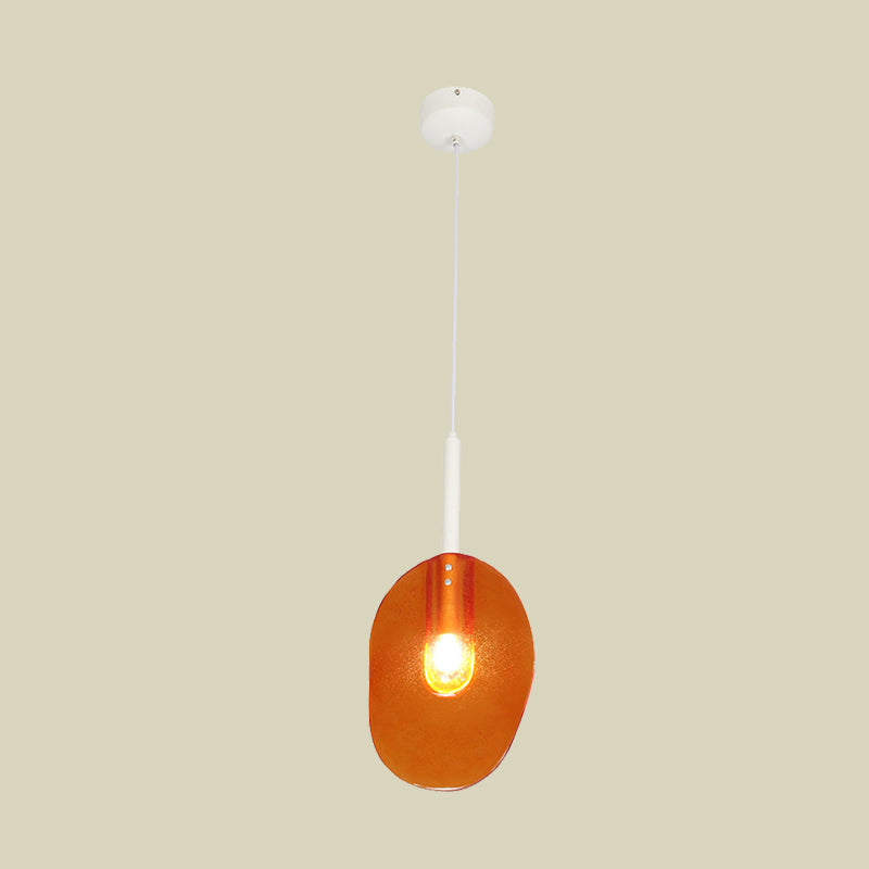 Minimalistische Lollipop-Form Suspension Leicht orange Glas 1-Licht-Café-Shop Decke Anhängerlampe