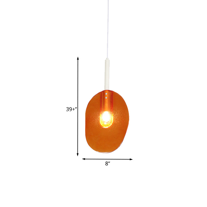 Minimalistische Lollipop-Form Suspension Leicht orange Glas 1-Licht-Café-Shop Decke Anhängerlampe