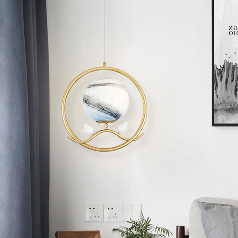 POST MODERN RING PENDANT METALLIQUE 1 LEUR LEIL SOIX LAMPE PROSIBLE EN OR