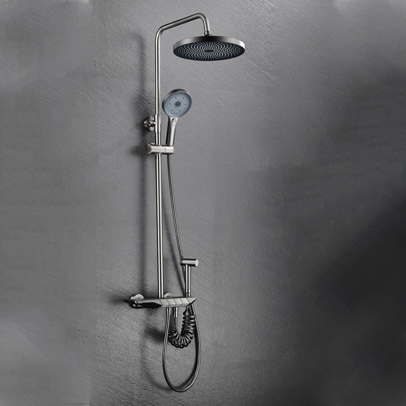 Modern Thermostatic Shower Combo Slide Bar Valve Included Shower System