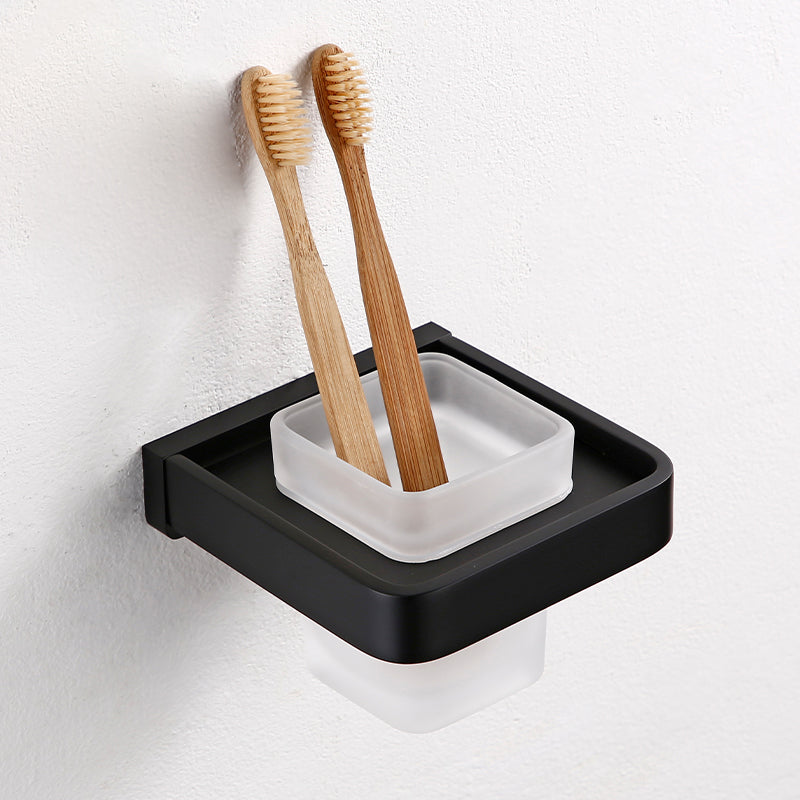 Black Bathroom Accessories Hardware Set with Towel Bar and Bath Shelf