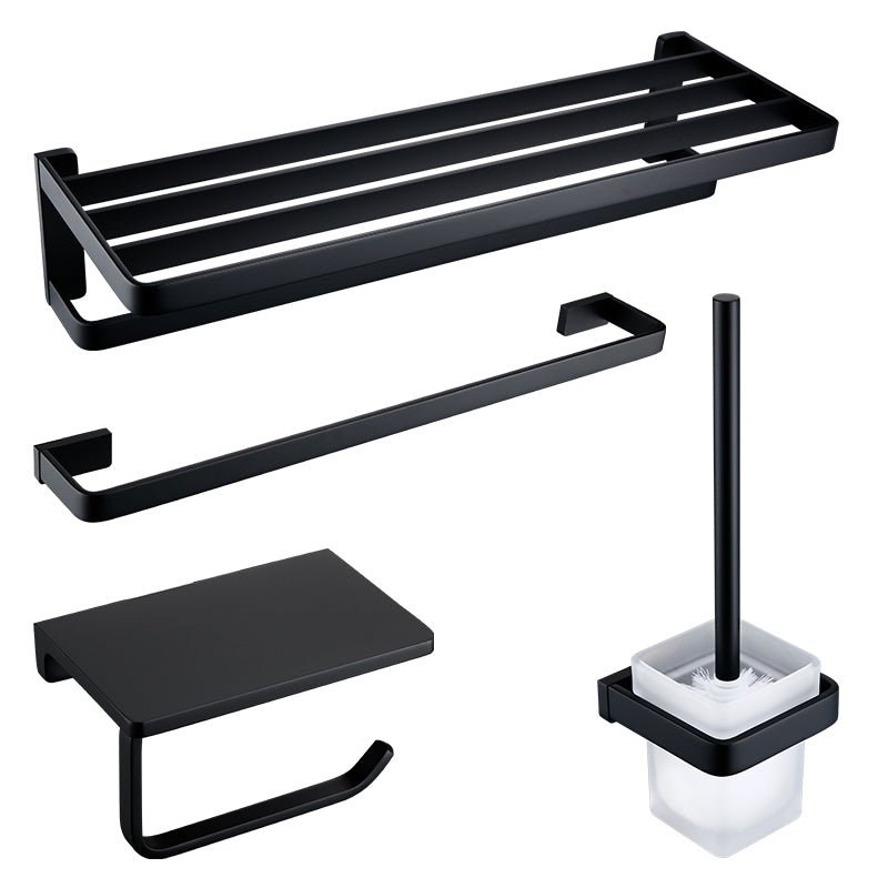 Black Bathroom Accessories Hardware Set with Towel Bar and Bath Shelf