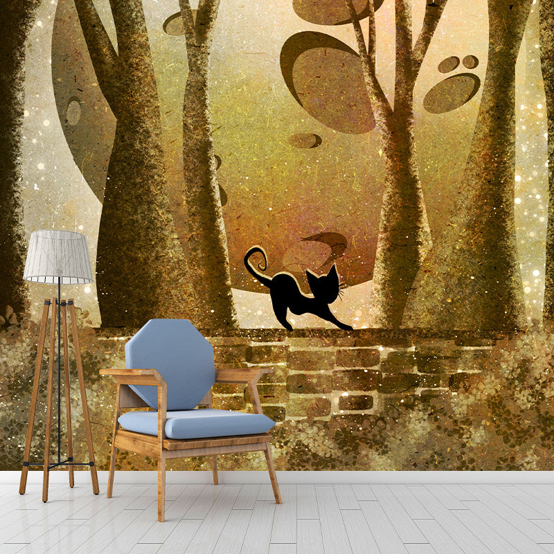 Dreamland Illustration Mural Wallpaper Environment Friendly Living Room Wall Mural