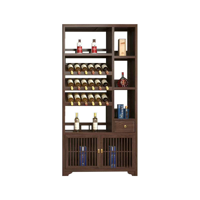 Modern Style Floor Wine Rack Wooden Frame Wine Bottle Rack for Home